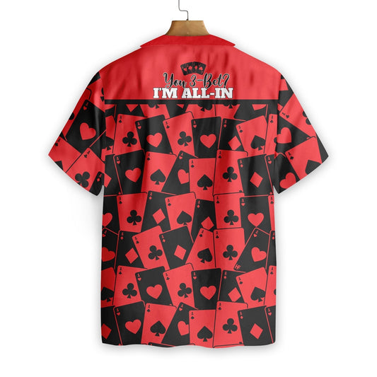 Red And Black Poker Seamless Pattern Hawaiian Shirt,Hawaiian Shirt Gift, Christmas Gift