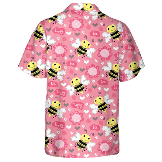 Natural Summer Bee And Flower Happy Day Hawaiian Shirt, Hawaiian Shirt Gift, Christmas Gift