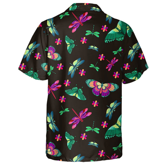 Watercolor Garden Butterfly And Dragonfly Vintage Style Hawaiian Shirt, Hawaiian Shirt Gift, Christmas Gift