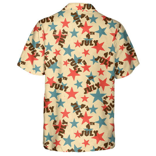 Majestic Beige Background With American Stars For 4th July Hawaiian Shirt, Hawaiian Shirt Gift, Christmas Gift