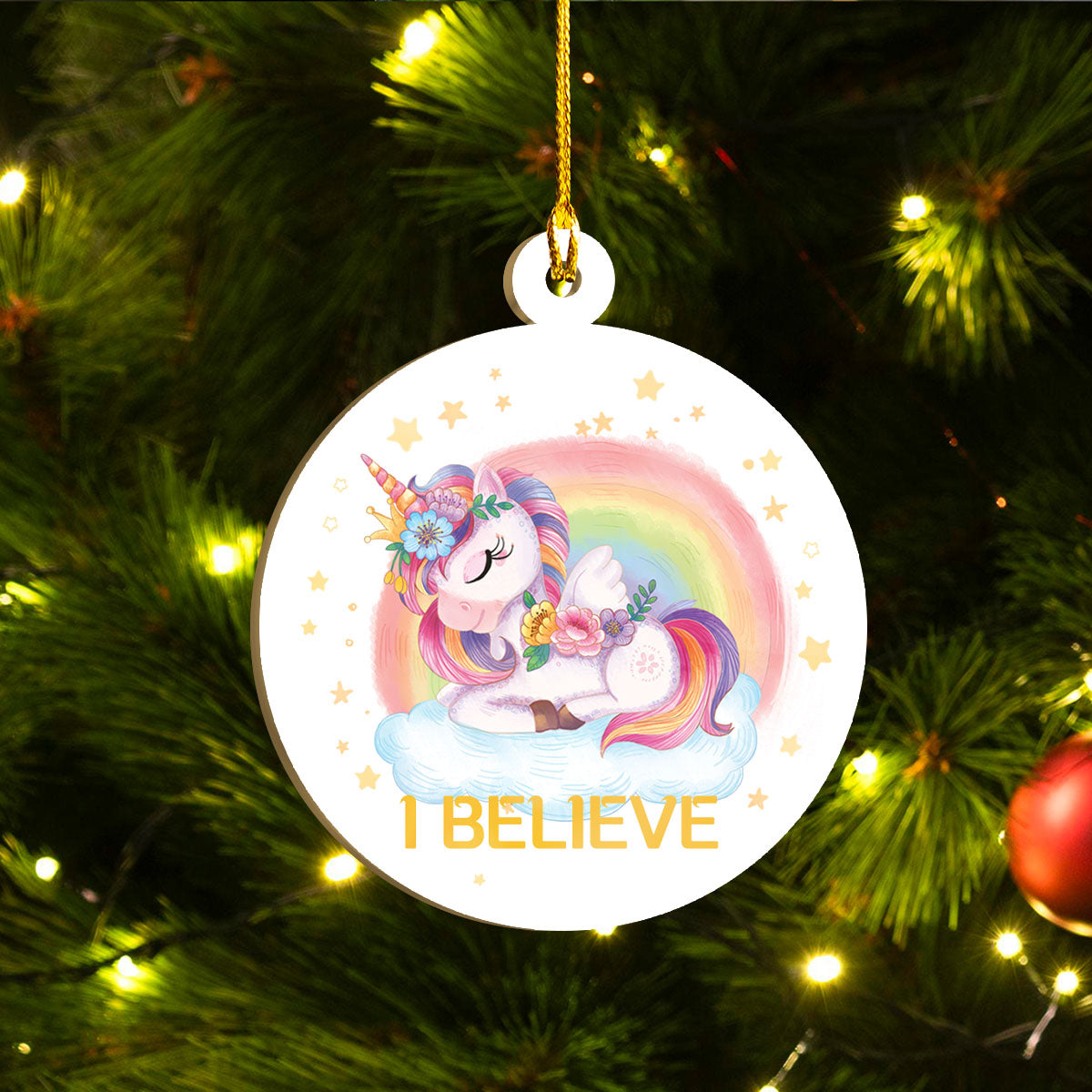 Xmas Unicorn Ornaments Set, Merry Christmas Ornaments Set, Funny Christmas Ornaments Family Gift Idea For Unicorn Lover