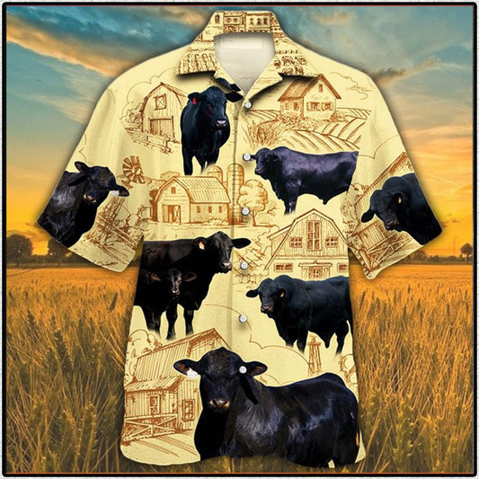 Black Angus Farm Hawaiian Shirt,Hawaiian Shirt Gift, Christmas Gift