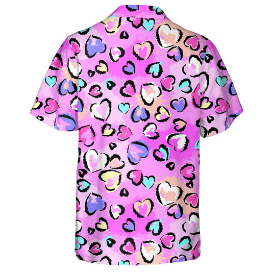 Teibí Liopard Le Hearts Eilimintí Grunge Uigeacht Cúlra Léine haváí, Bronntanas Léine Haváís, Bronntanas Nollag