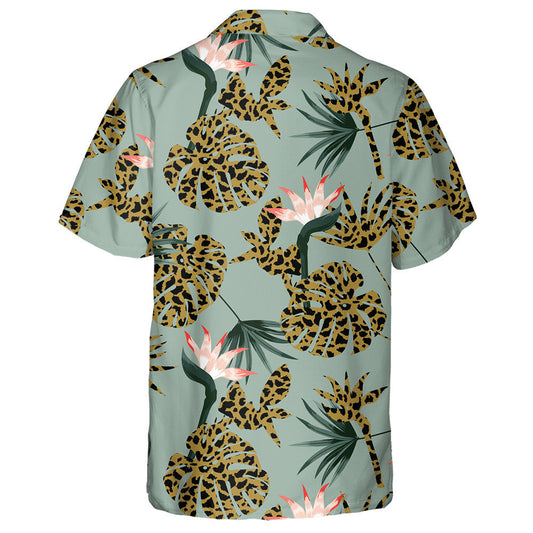 Liopard Craiceann Ainmhithe Trendy Retro Le Léine Haváís Jungle Tropical, Bronntanas Léine Haváís, Bronntanas Nollag