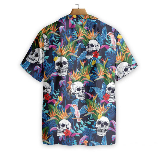 Enticing Design Hawaiian Shirt Colorful Tropical Forest And Skull, Hawaiian Shirt Gift, Christmas Gift