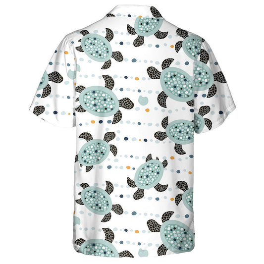 Marine With Cute Turtles Undersea Texture Hawaiian Shirt,Hawaiian Shirt Gift, Christmas Gift