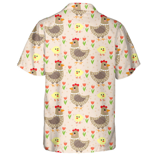 Cearc Cartún gleoite Agus Sicín I nGairdín Bláthanna Léine Haváís, Bronntanas Léine Haváíais, Bronntanas Nollag