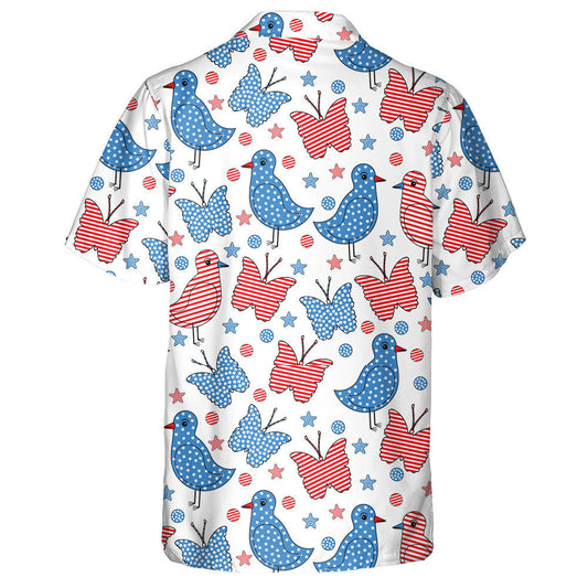 Éin Fásta Agus Féileacáin i Stíl Léine Haváís Bhratach Mheiriceá, Bronntanas Léine Haváís, Bronntanas Nollag