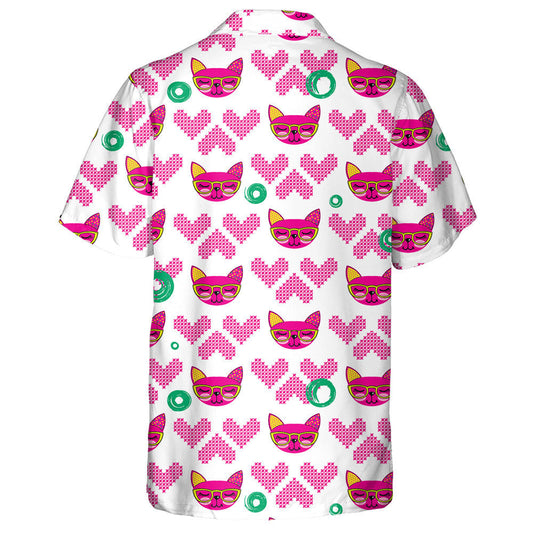 Bhí Cúlra Athdhéanta ag Cat Pussy le Croí Cniotáilte Léine Haváí, Bronntanas Léine Haváíais, Bronntanas Nollag