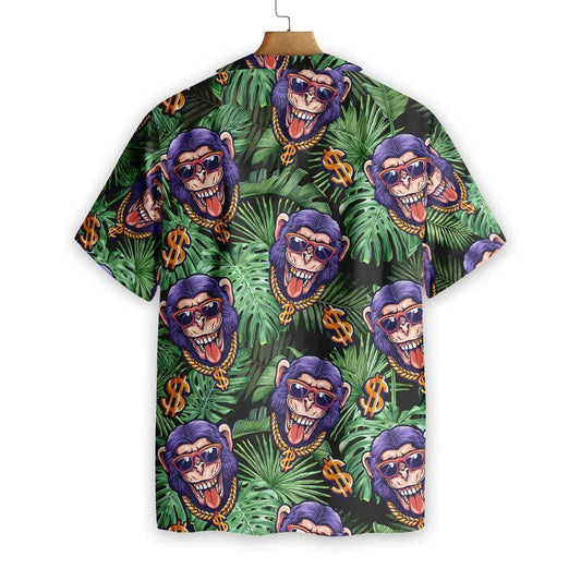 Tropical Millionaire Monkey Awesome Background Design Hawaiian Shirt,Hawaiian Shirt Gift, Christmas Gift