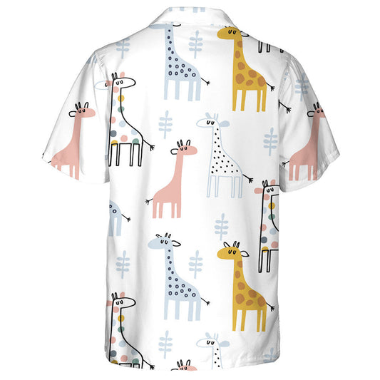 Sioráf Leanbh Láimhe Tarraingthe Ar Phatrún Cúlra Bán Léine Haváís, Bronntanas Léine Haváíais, Bronntanas Nollag