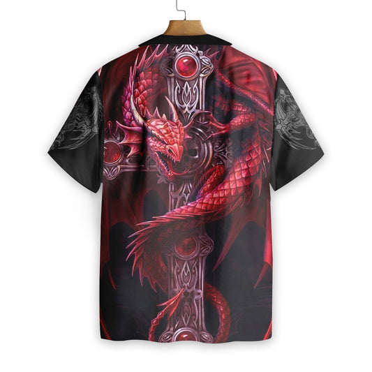 Dragon Tattoos Magenta Ornamental Hawaiian Shirt,Hawaiian Shirt Gift, Christmas Gift