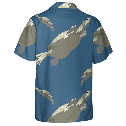Grey Turtles Swim In The Blue Sea Hawaiian Shirt Gift, Christmas Gift