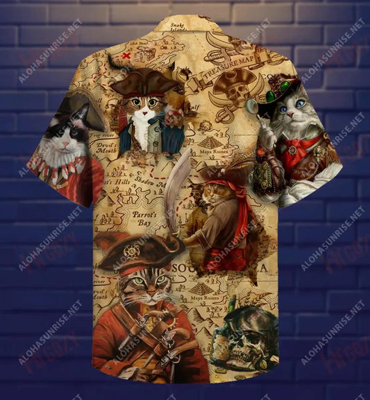 Cats Treasure Huntings Short Sleeve Shirt Summer Tropical Shirts Vintage Hawaiian Shirts Hawaiian Shirts For Men, Hwaiian For Gift