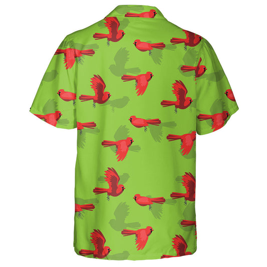 Carachtar Eitilte Éan Cairdinéal Dearg Cúlra Glas Léine Haváíais, Bronntanas Léine Haváíais, Bronntanas Nollag