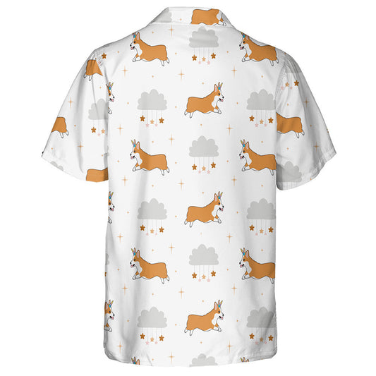 Madra Corgi le hArn Aonbheannach i gCúlra an Chartúin Léine Haváís, Bronntanas Léine Haváíais, Bronntanas Nollag