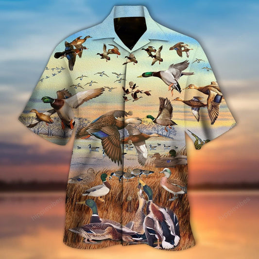 Wildlife Duck Duck Goose Beauty Nature Design Hawaiian Shirt, Hawaiian Shirt Gift, Christmas Gift