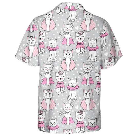 Funny Cat Stylish Cartoon Animals Background Hawaiian Shirt, Hawaiian Shirt Gift, Christmas Gift