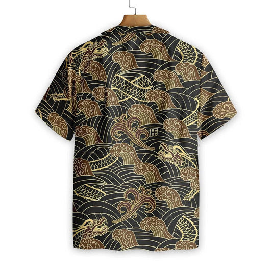 Traditional Dragon Pattern 3D All Over Printed Hawaiian Shirt, Hawaiian Shirt Gift, Christmas Gift