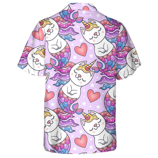 Fun Cat Unicorn And Mermaid With Heart Hawaiian Shirt, Hawaiian Shirt Gift, Christmas Gift