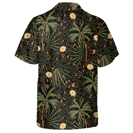Vintage Tropical Plants And Leopard Prints Hawaiian Shirt, Hwaiian For Gift