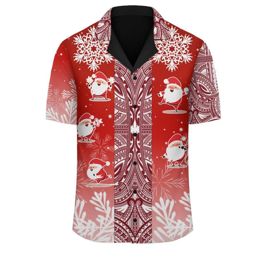 Hawaii Santa Claus Christmas Polynesia Hawaiian Shirt, Hawaiian For Gift