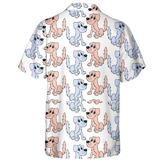 Multicolored Friendly Puppies Dogs In Cartoon Background Hawaiian Shirt, Hawaiian Shirt Gift, Christmas Gift