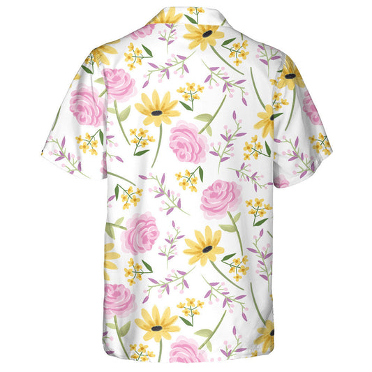 Patrún Meallacach Rósanna Agus Lusanna Gréine ar Chúlra Bán Léine Haváís, Bronntanas Léine Haváís, Bronntanas Nollag