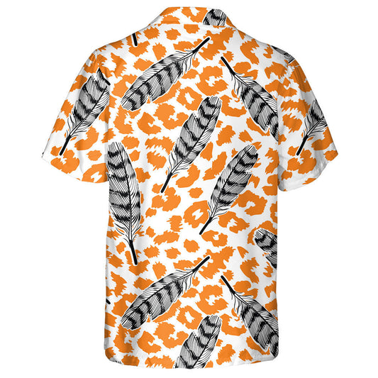 Feathers In Different Positions On Animal Leopard Hawaiian Shirt, Hawaiian Shirt Gift, Christmas Gift