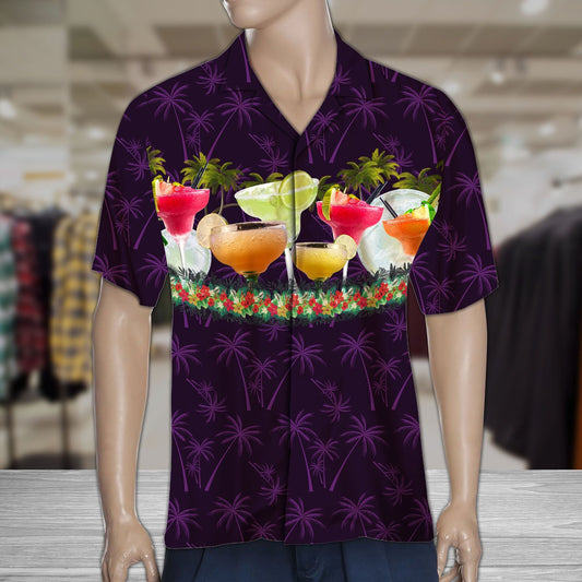 Léine Haváís Deoch Samhraidh Clasaiceach Margarita Le Crainn Pailme Corcra, Bronntanas Léine Haváís, Bronntanas Nollag