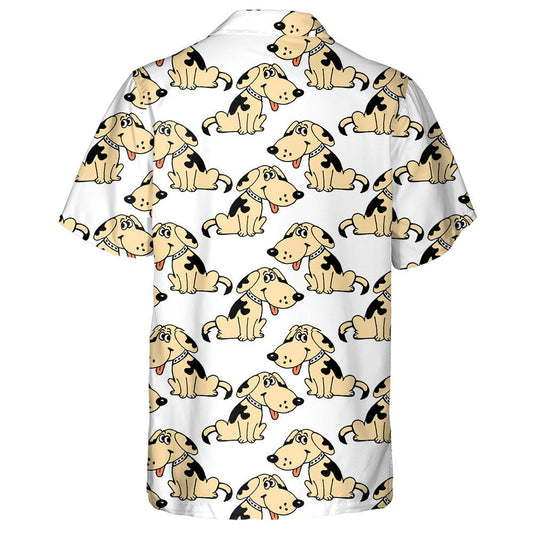 Multicolored Naughty Puppies Dogs In Cartoon Background Hawaiian Shirt, Hawaiian Shirt Gift, Christmas Gift