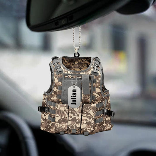 Personalized Flat Acrylic Ornament Outdoor Vest Car Hanging Ornaments, Christmas Decoration