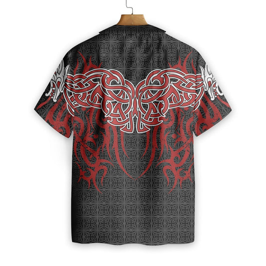 Dragon Tattoo Art On Plaid Ornamental Hawaiian Shirt,Hawaiian Shirt Gift, Christmas Gift