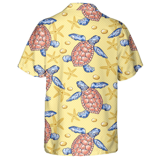 Summer Underwater Shells Algae And Turtles Hawaiian Shirt,Hawaiian Shirt Gift, Christmas Gift