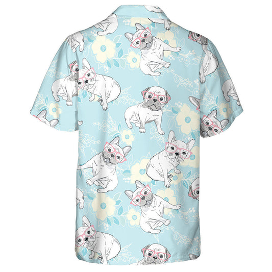 French Bulldog In The Winter Flower Garden Hawaiian Shirt, Hawaiian Shirt Gift, Christmas Gift