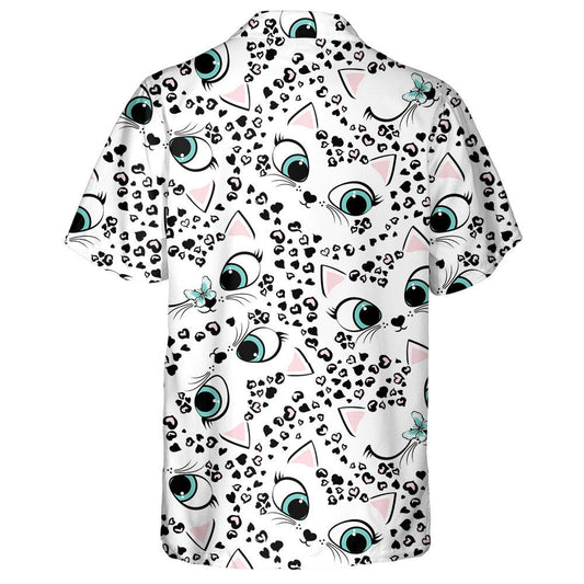 Leopard From Hearts And Cute Faces Cat Hawaiian Shirt, Hawaiian Shirt Gift, Christmas Gift