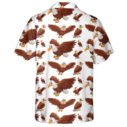 Funny Brown Eagle Flying And Sitting Hawaiian Shirt,Hawaiian Shirt Gift, Christmas Gift