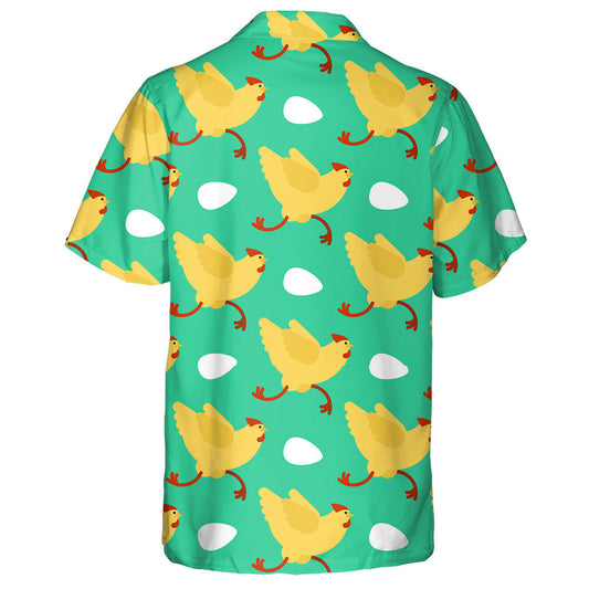 Funny Chicken Running Fastly And Egg Hawaiian Shirt,Hawaiian Shirt Gift, Christmas Gift