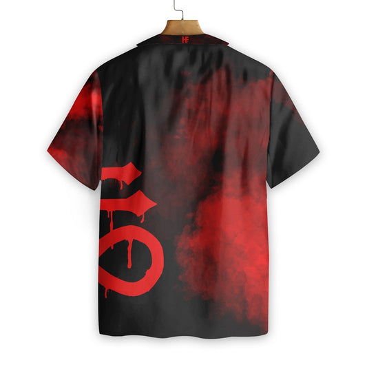 Levithan Satanic Gotach Gotach Téama Dubh Agus Dearg Léine Haváís, Bronntanas Léine Haváís, Bronntanas Nollag