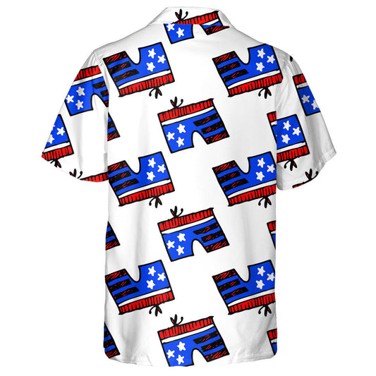 Bratach Mheiriceá i bhFoirm Gearrscannán Bow Ar Phatrún Léine Haváís, Bronntanas Léine Haváíais, Bronntanas Nollag