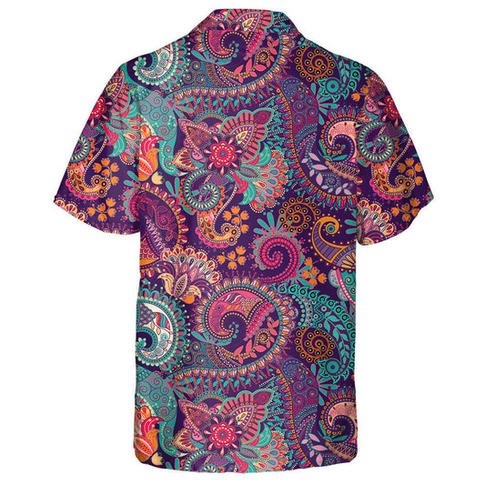 Bláthanna ildaite Maisiúil Indiach Paisley Patrún Línte Lámhdhéanta Léine Haváís, Bronntanas Léine Haváís, Bronntanas Nollag