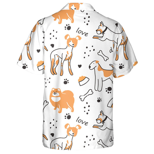 Purebred Dogs In The Style Of Doodle Hawaiian Shirt,Hawaiian Shirt Gift, Christmas Gift