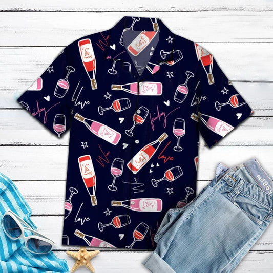 Amazing Red Wine Girl Design Hawaiian Shirt, Hawaiian For Gift