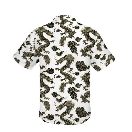 Lover Dragon Ar Chúlra Bán Léine Haváís, Bronntanas Léine Haváíais, Bronntanas Nollag