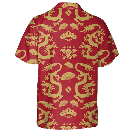 The Dragons And Symbol Bonsai Fan Sea Vawes Hawaiian Shirt, Hawaiian Shirt Gift, Christmas Gift