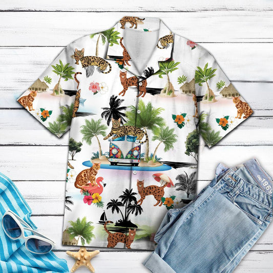 Bengal Summer Vacation With Camper Van Hawaiian Shirt, Hawaiian For Gift