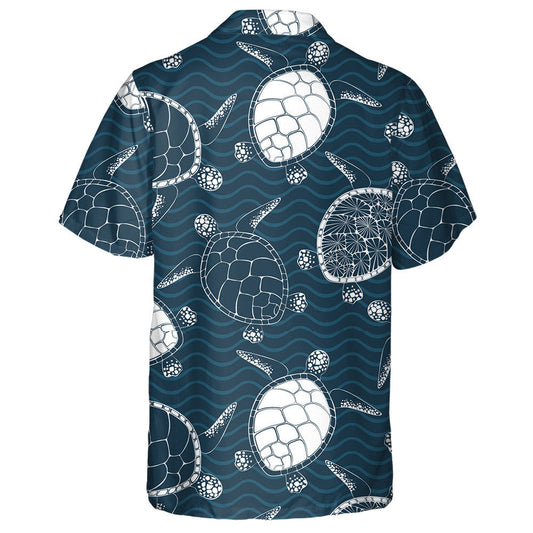 Word Happy Turtle And Red Little Turtle Hawaiian Shirt, Hawaiian Shirt Gift, Christmas Gift