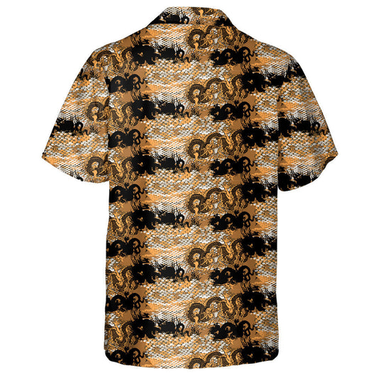 Vintage Chinese Snake Skin And Asian Dragons Hawaiian Shirt, Hawaiian Shirt Gift, Christmas Gift