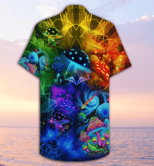 Colorful Mushroom Hippie Nice Ornamental Hawaiian Shirt, Hawaiian For Gift