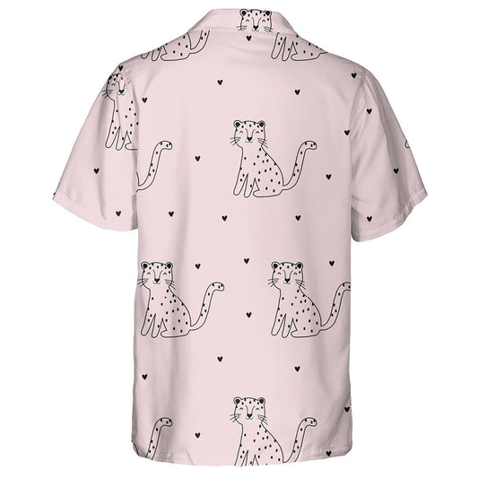 Summer Tropical With Leopard On Pink Hawaiian Shirt,Hawaiian Shirt Gift, Christmas Gift